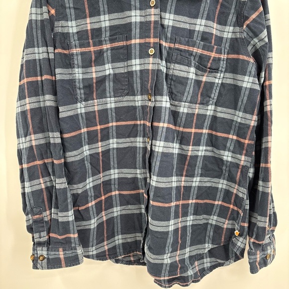 Carhartt Button Shirt blue Flannel Plain Long Sleeve Youth Size XL (16/18) - Picture 4 of 16